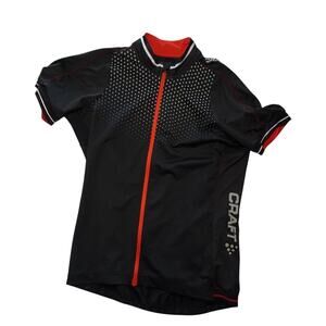 Craft cycling Jersey size L black red short sleeve full zip